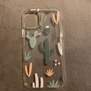 iPhone 11 Pro clear case with cactus print